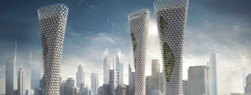 Architettura simbiotica: le tre torri di Dubai